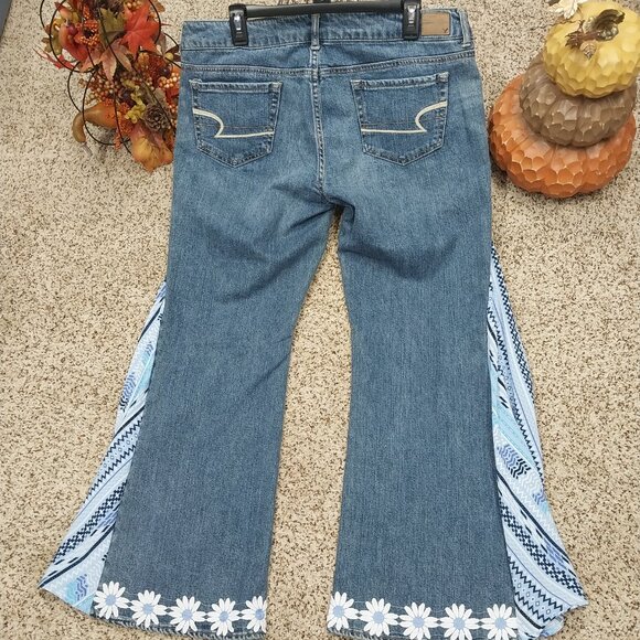 3101 Size 16 American Eagle Upcycled Bell-Bottoms and Matching XL Halter Top. - Picture 6 of 9